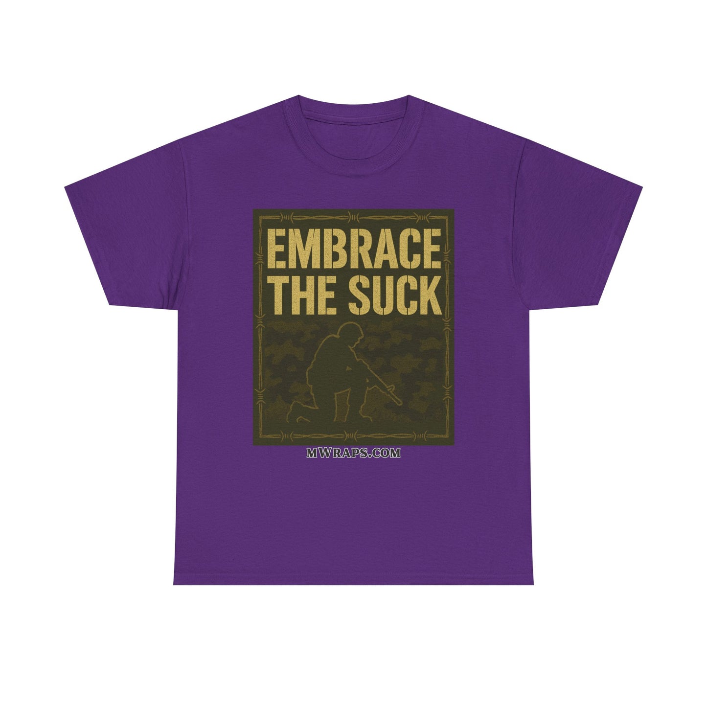 "Embrace The Suck" Military T-Shirt – Tactical Camo Graphic Tee for Veterans & Soldiers