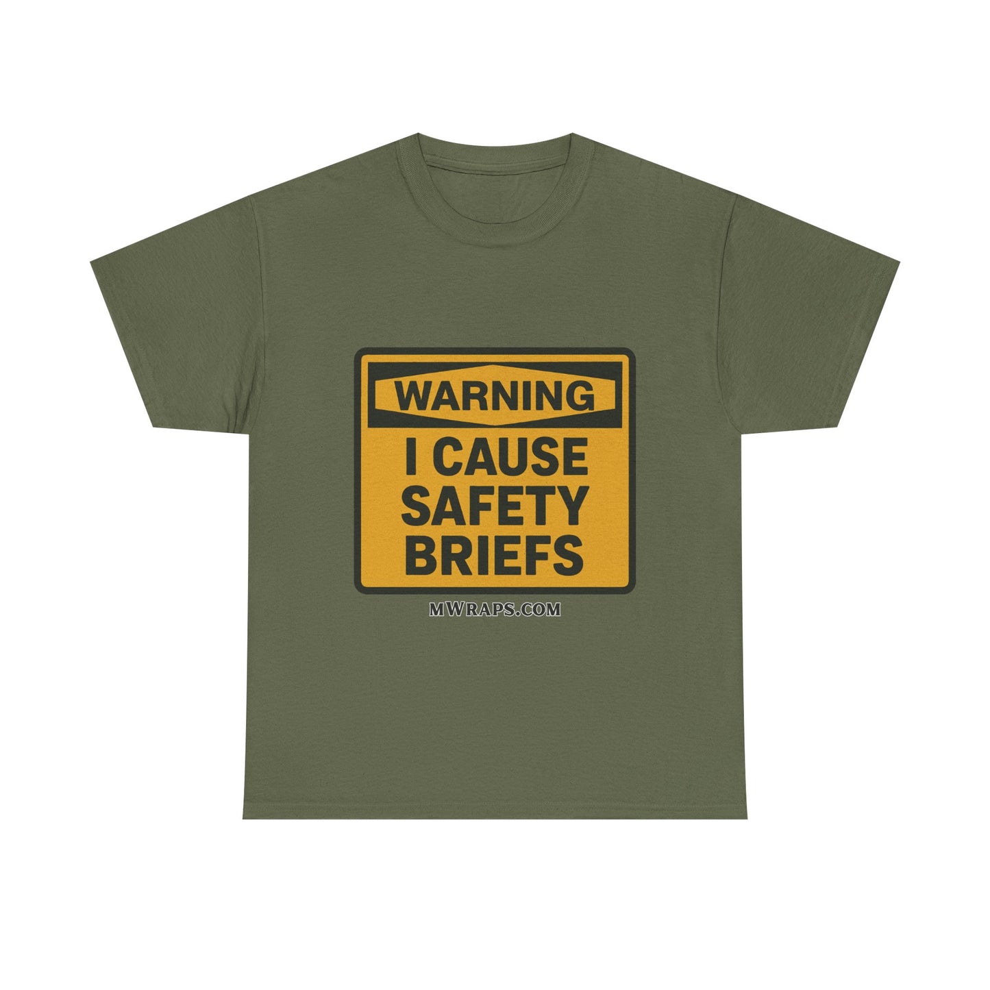 "WARNING I Cause Safety Briefs" T-Shirt Workplace Humor Style Graphic Tee for Men & Women