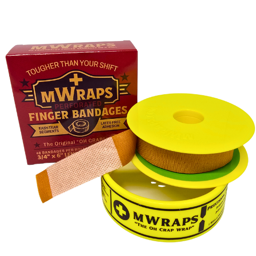 Mwraps ™: Finger Bandages on a Roll – 48 Durable, Extra Long , Latex-Free for Tradesmen & Work