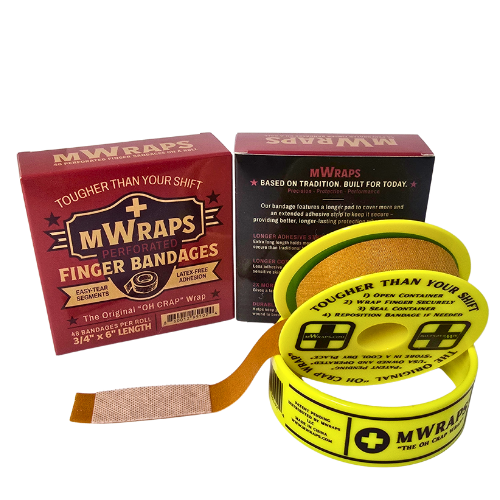 Mwraps ™: Finger Bandages on a Roll – 48 Durable, Extra Long , Latex-Free for Tradesmen & Work