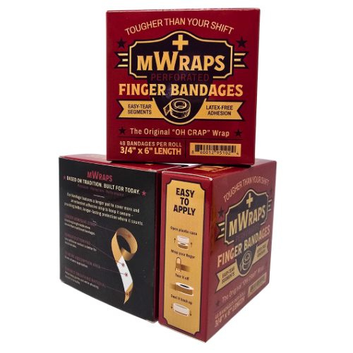 Mwraps ™: Finger Bandages on a Roll – 48 Durable, Extra Long , Latex-Free for Tradesmen & Work