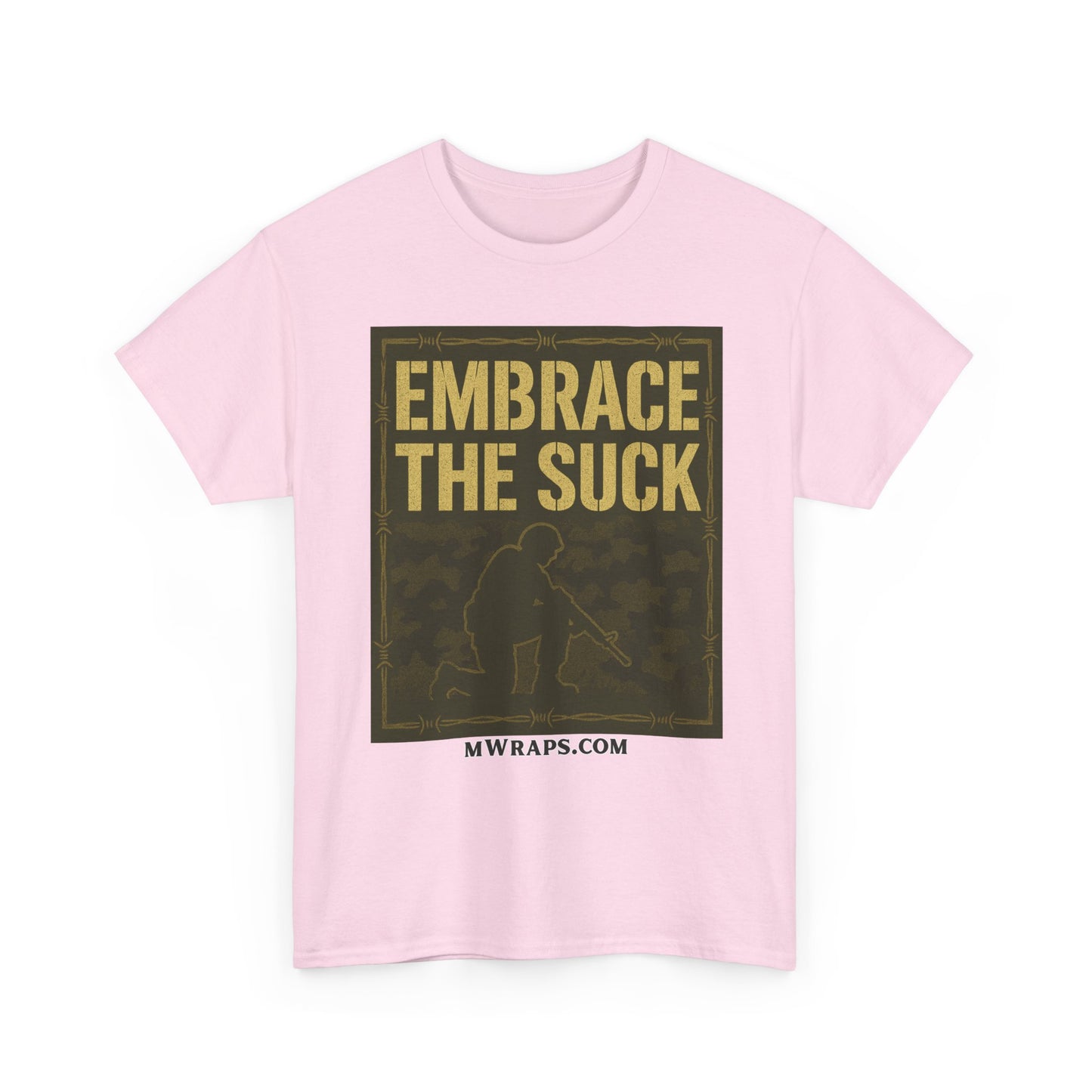 "Embrace The Suck" Military T-Shirt – Tactical Camo Graphic Tee for Veterans & Soldiers
