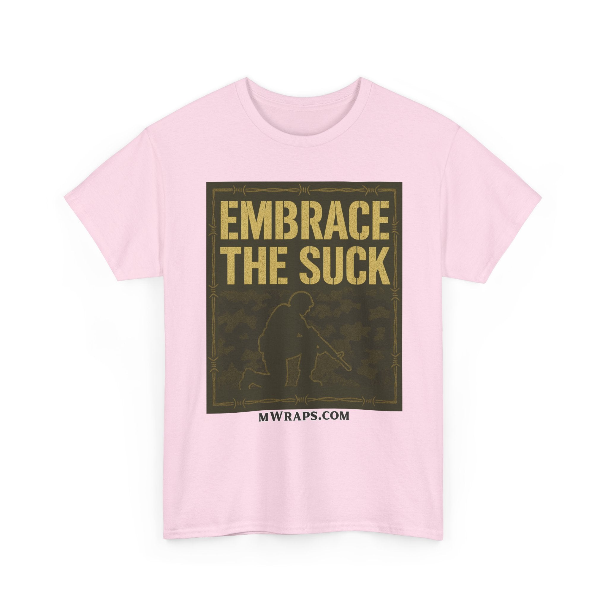 "Embrace The Suck" Military T-Shirt – Tactical Camo Graphic Tee for Veterans & Soldiers