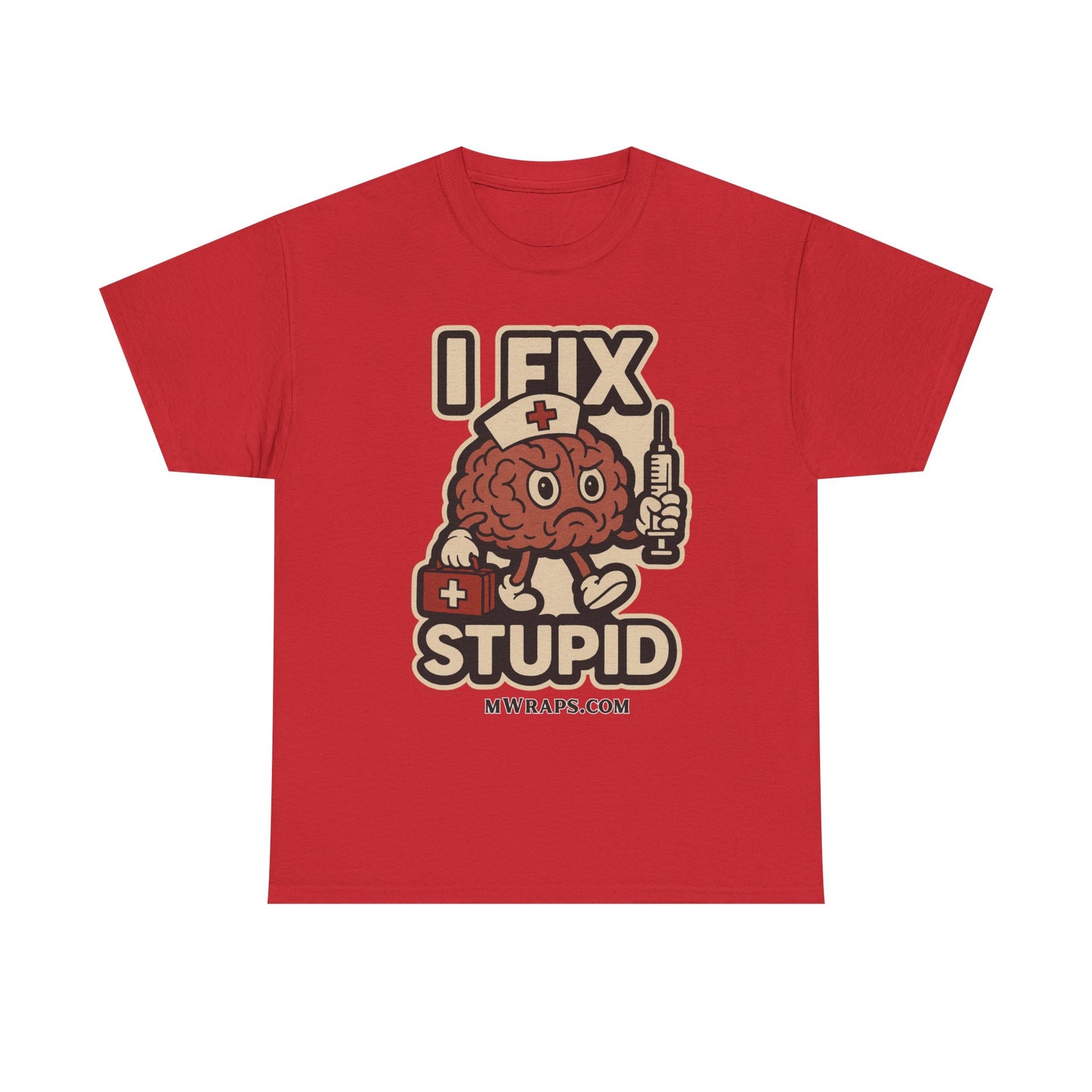 "I Fix Stupid" w/ graphic T-Shirt – Funny Medical Uniform Tee for Nurses, Paramedics & First Responders