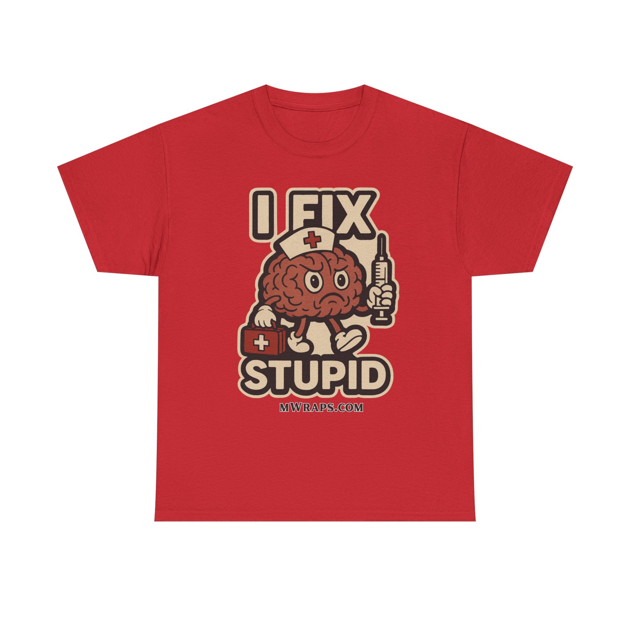 "I Fix Stupid" w/ graphic T-Shirt – Funny Medical Uniform Tee for Nurses, Paramedics & First Responders
