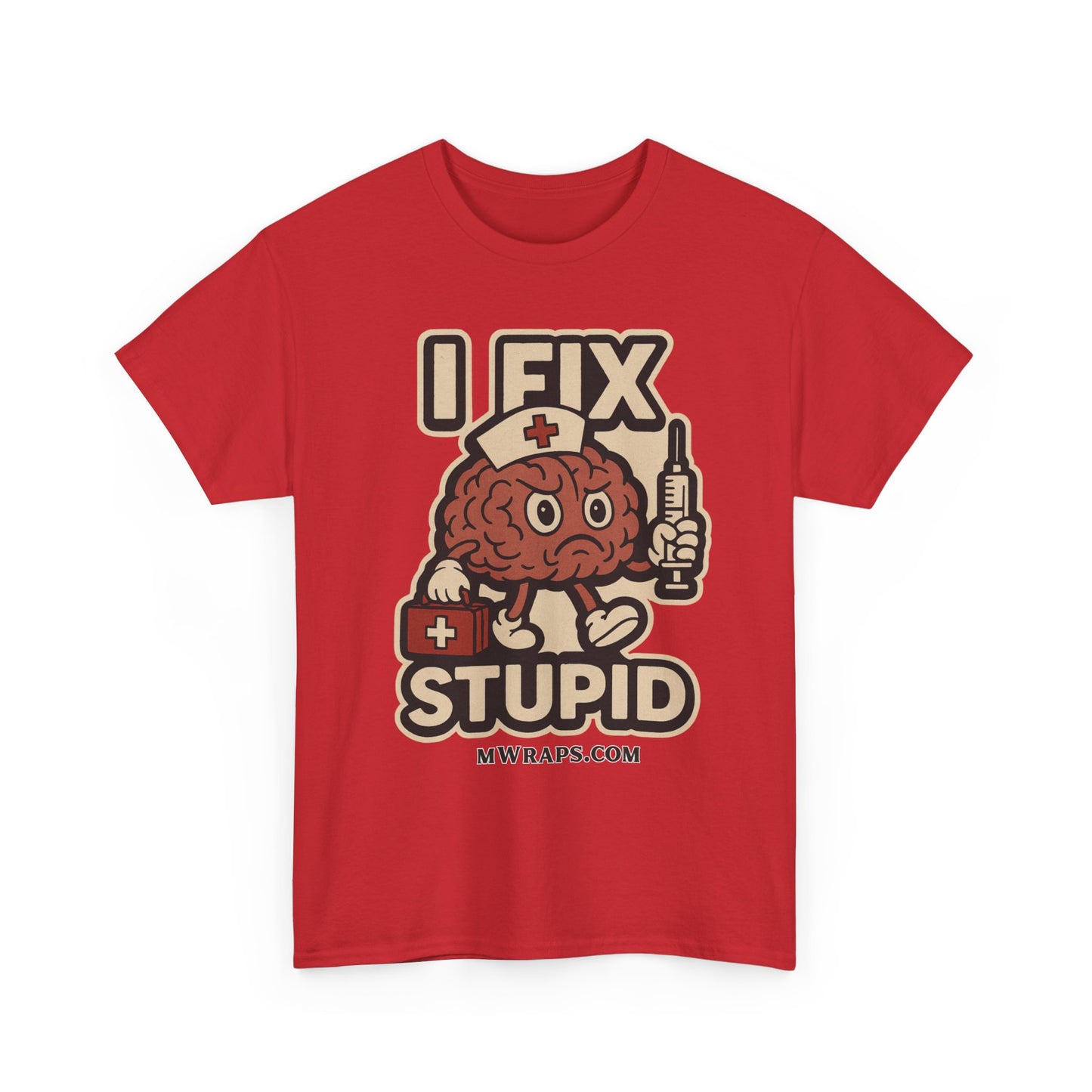 "I Fix Stupid" w/ graphic T-Shirt – Funny Medical Uniform Tee for Nurses, Paramedics & First Responders