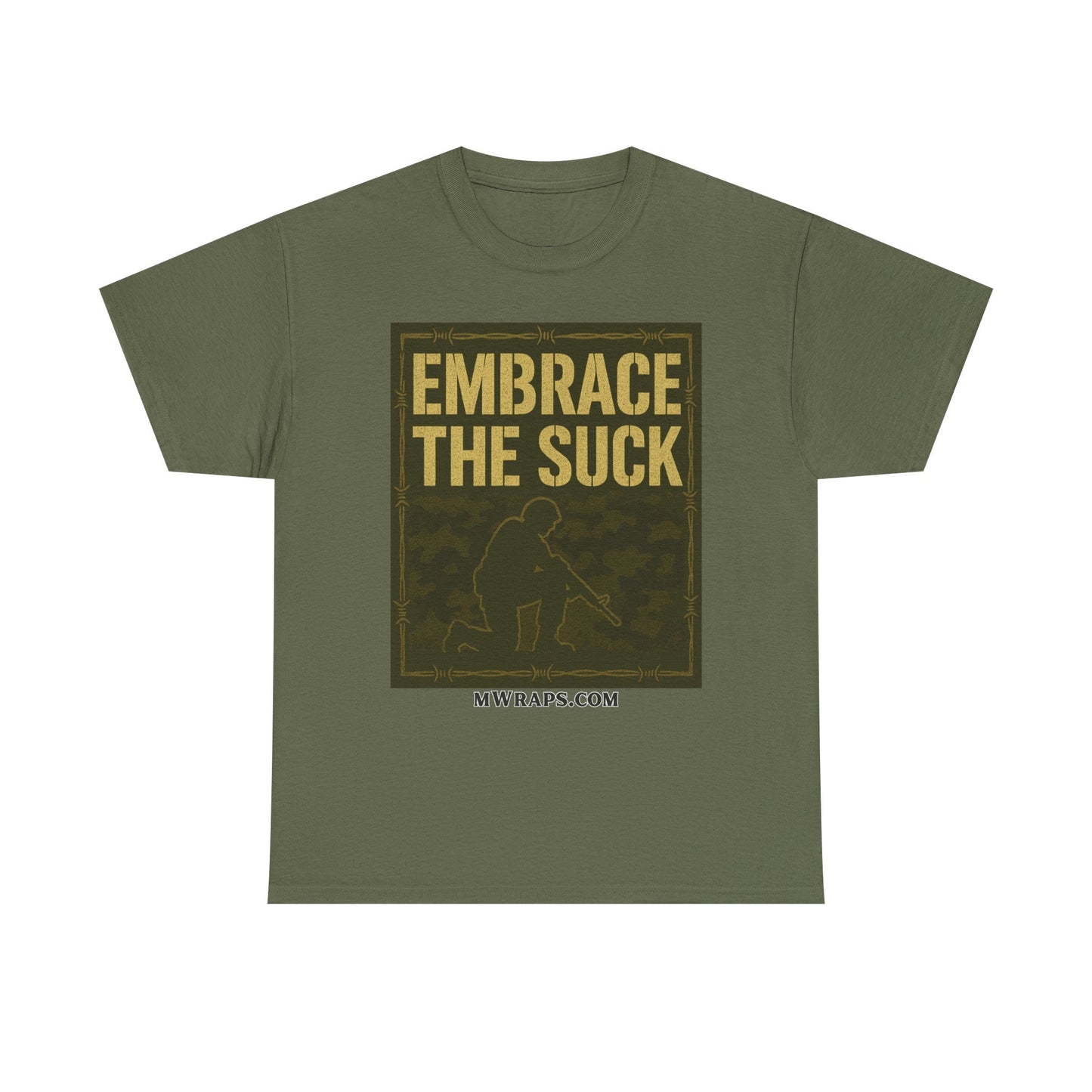 "Embrace The Suck" Military T-Shirt – Tactical Camo Graphic Tee for Veterans & Soldiers