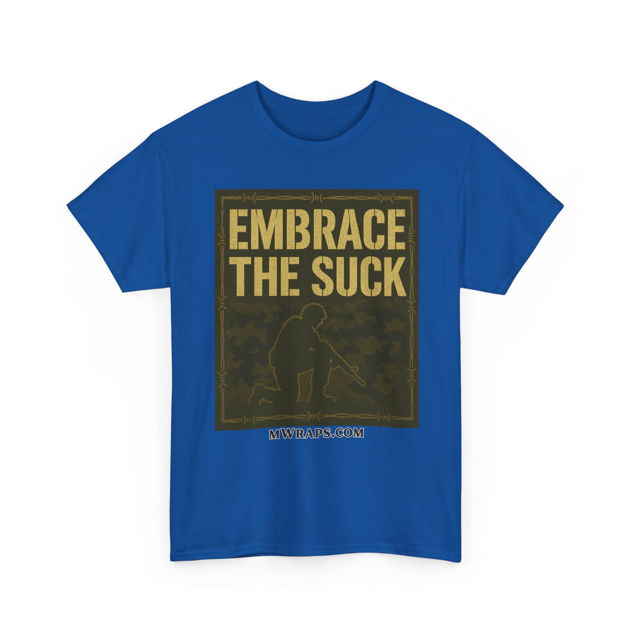 "Embrace The Suck" Military T-Shirt – Tactical Camo Graphic Tee for Veterans & Soldiers