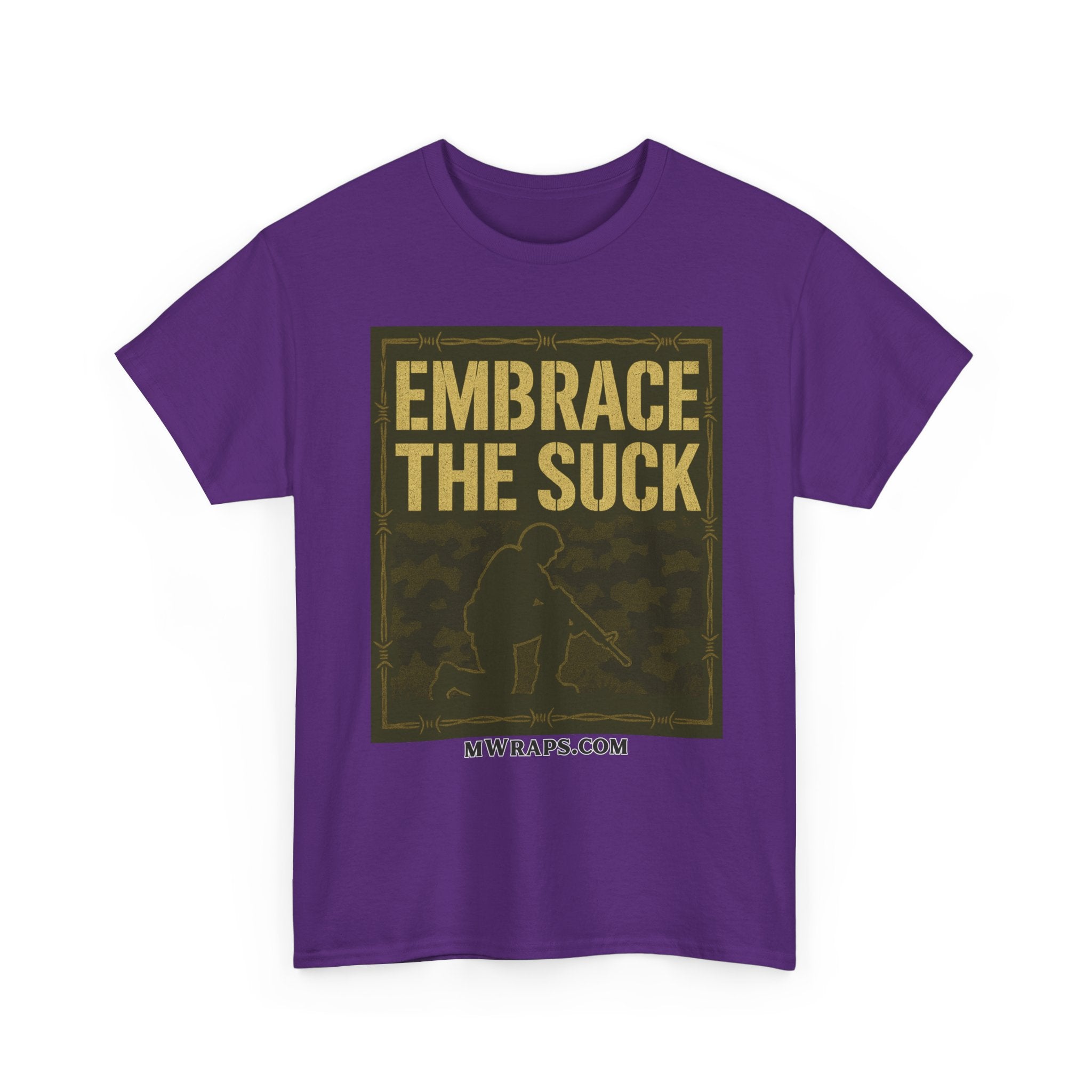 "Embrace The Suck" Military T-Shirt – Tactical Camo Graphic Tee for Veterans & Soldiers