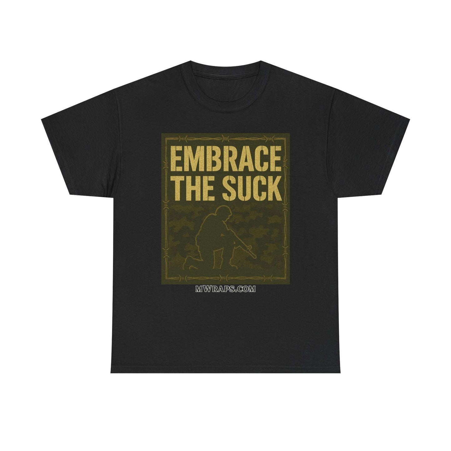 "Embrace The Suck" Military T-Shirt – Tactical Camo Graphic Tee for Veterans & Soldiers