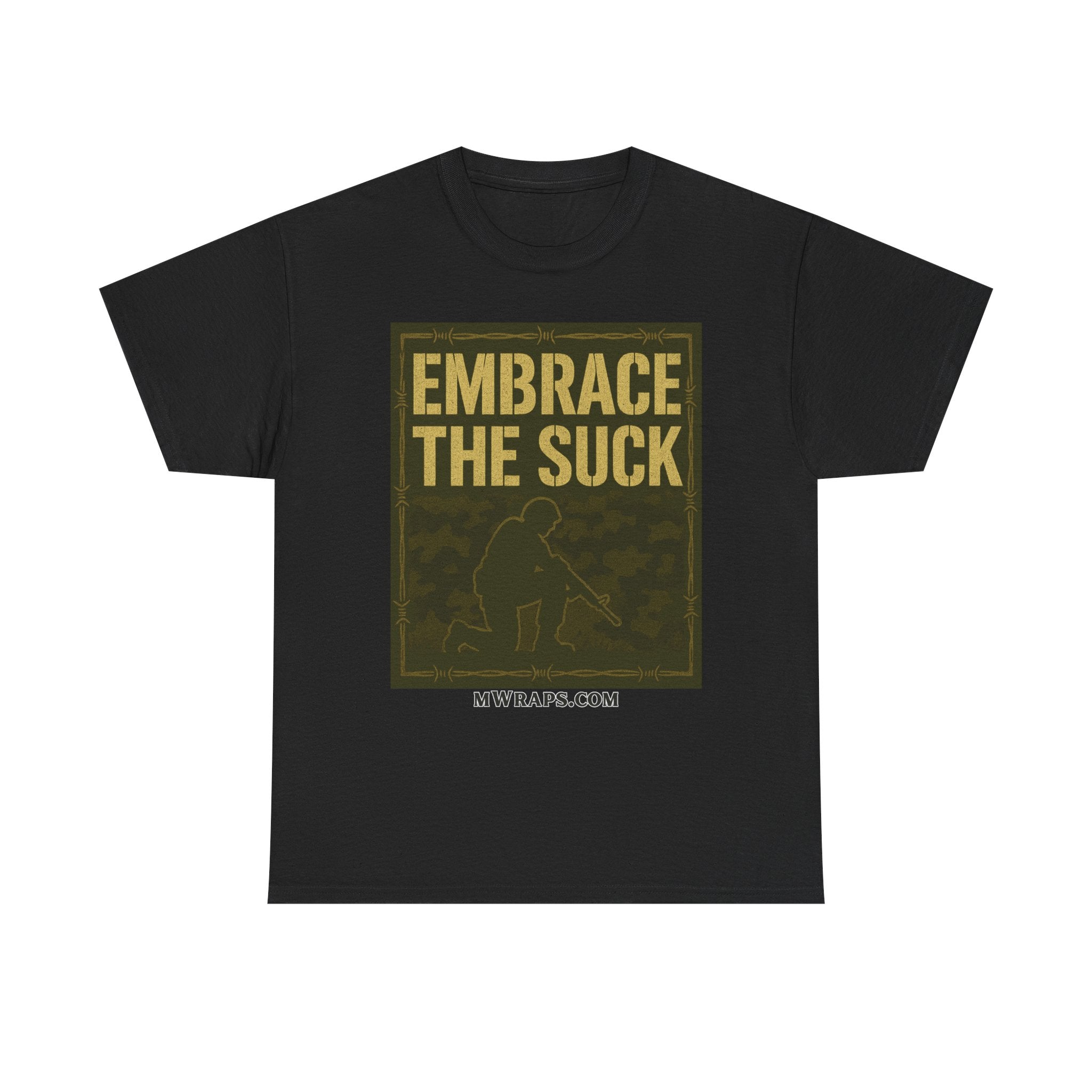 "Embrace The Suck" Military T-Shirt – Tactical Camo Graphic Tee for Veterans & Soldiers