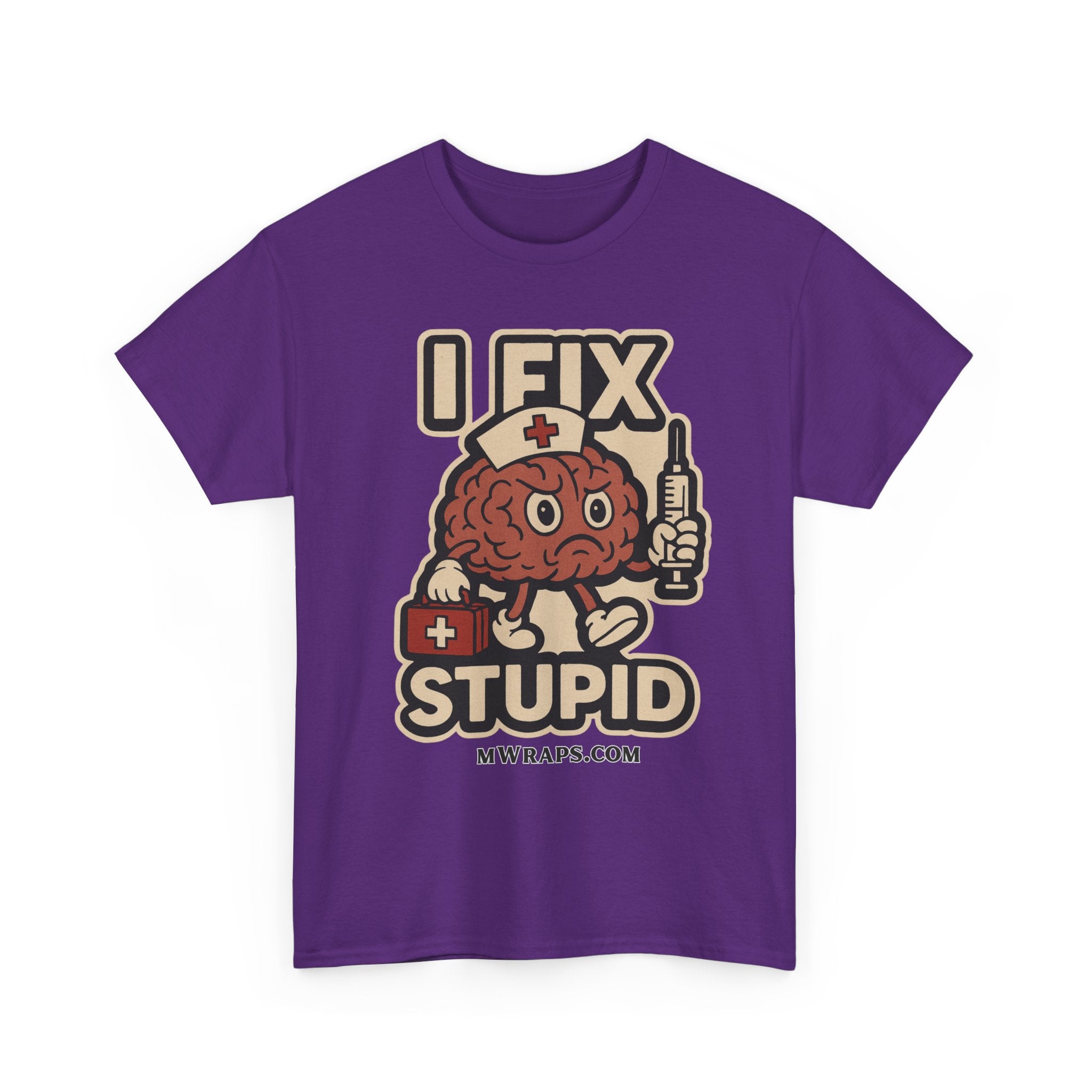 "I Fix Stupid" w/ graphic T-Shirt – Funny Medical Uniform Tee for Nurses, Paramedics & First Responders