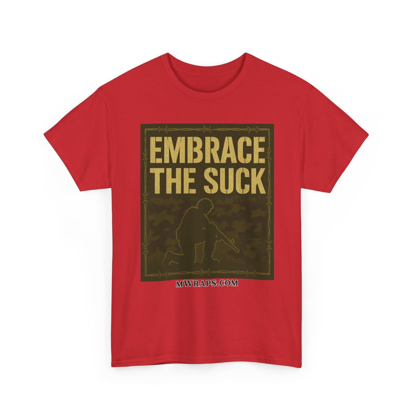 "Embrace The Suck" Military T-Shirt – Tactical Camo Graphic Tee for Veterans & Soldiers