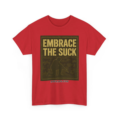 "Embrace The Suck" Military T-Shirt – Tactical Camo Graphic Tee for Veterans & Soldiers