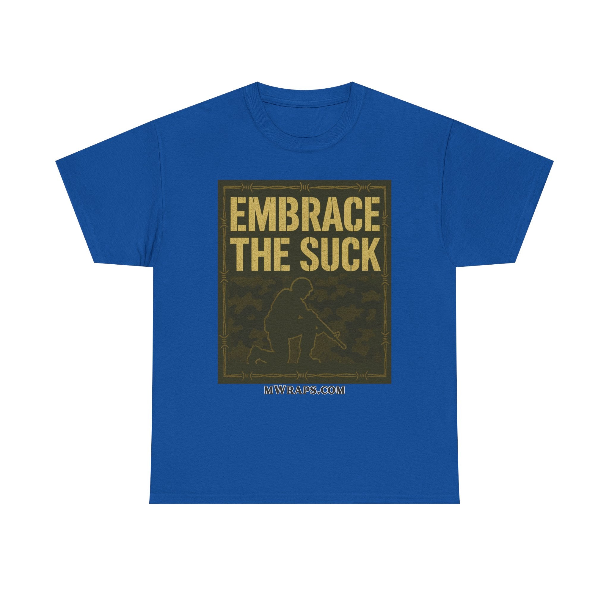 "Embrace The Suck" Military T-Shirt – Tactical Camo Graphic Tee for Veterans & Soldiers