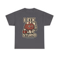"I Fix Stupid" w/ graphic T-Shirt – Funny Medical Uniform Tee for Nurses, Paramedics & First Responders