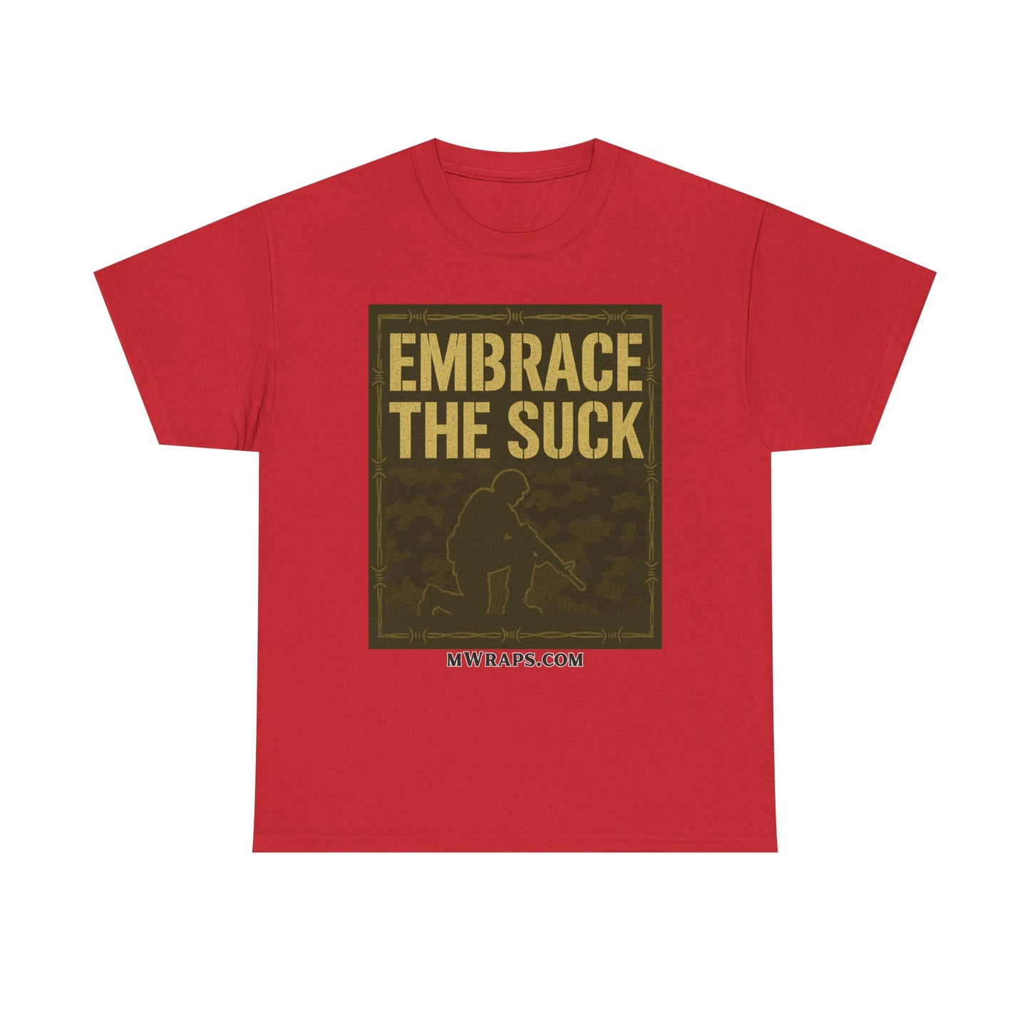 "Embrace The Suck" Military T-Shirt – Tactical Camo Graphic Tee for Veterans & Soldiers