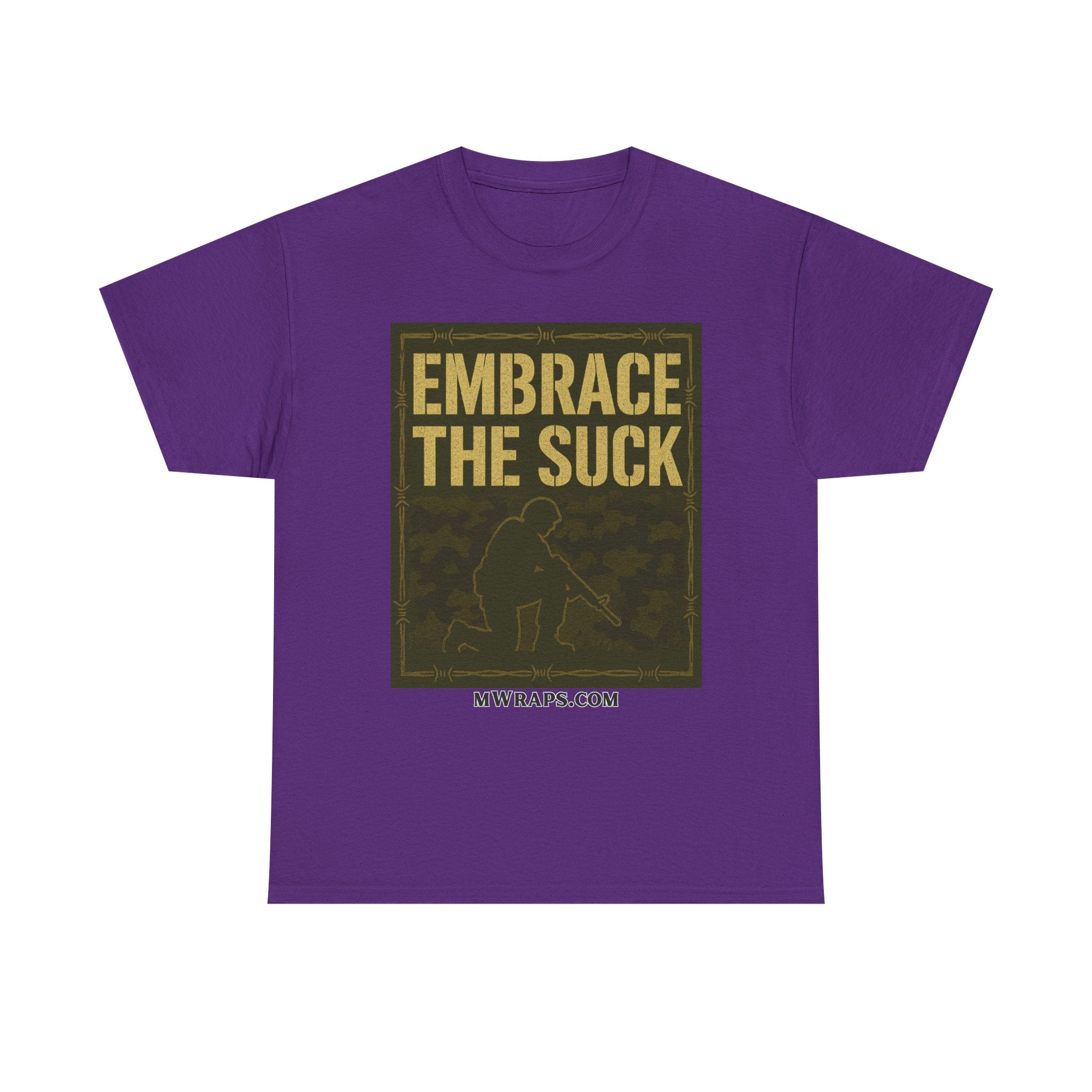 "Embrace The Suck" Military T-Shirt – Tactical Camo Graphic Tee for Veterans & Soldiers