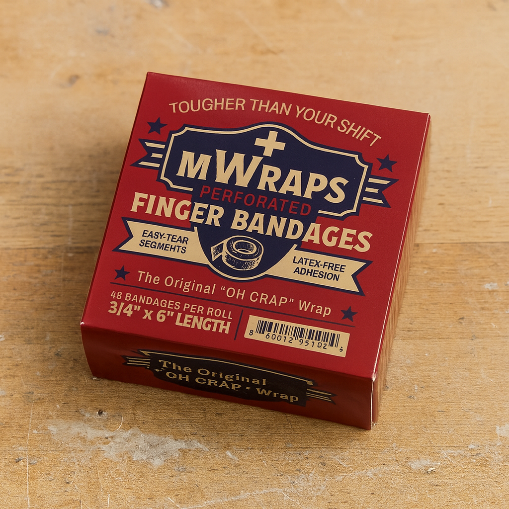 Mwraps ™: Finger Bandages on a Roll – 48 Durable, Extra Long , Latex-Free for Tradesmen & Work